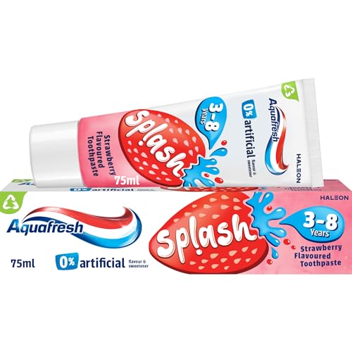 Aquafresh Splash Kids Toothpaste 3-8 years, Strawberry Flavour Toothpaste, 75 ml