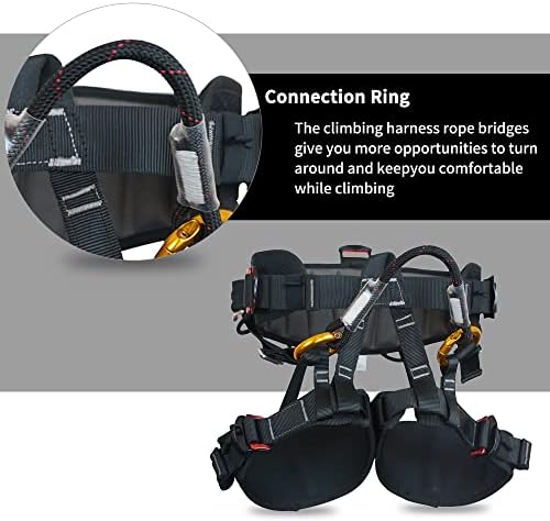 SOB Safety Harness Half Body Safety Belt Adjustable Outdoor Mountain Climbing Belt for Rock, Tree, Fire Rescue, Rappelling, CE Certified