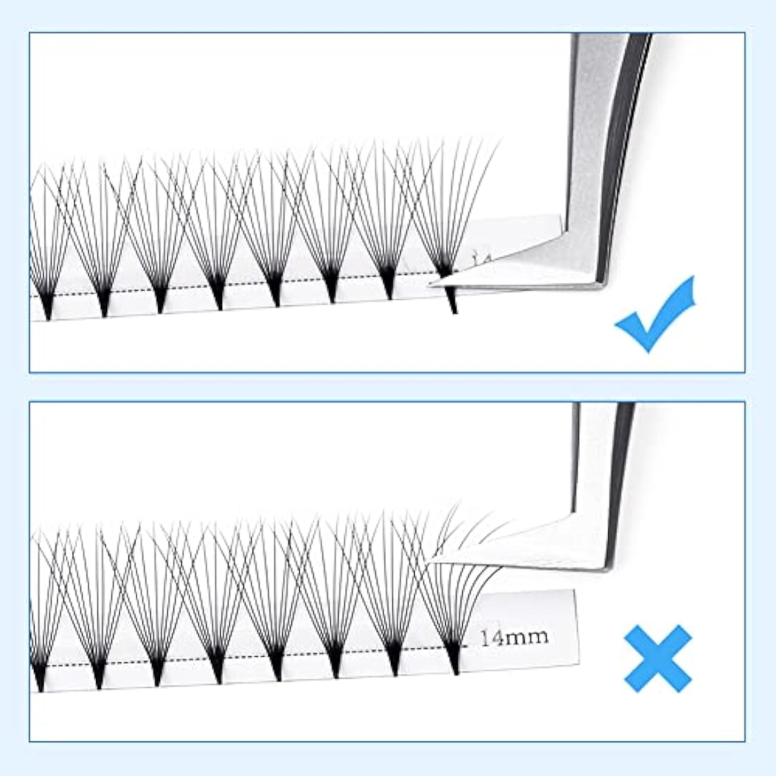Pre Made Fan Eyelashes Extensions 10D Fans 0.07mm D Curl 8-14mm Mix Cluster Eyelash Extensions Premade Fans Volume Russian Lashes Fan Individual Lashes Gemerry Lash Extensions(0.07-10D-D curl-Mix)