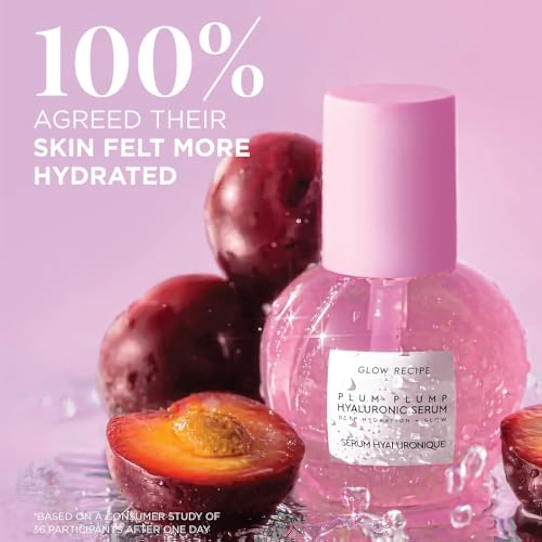 Glow Recipe Plum Plump Hyaluronic Acid Skin Care Serum - Hydrating Skincare + Face Serum for Women & Men with Antioxidant Plum + Vitamin B5 to Repair Skin Barrier & Lock-In Facial Hydration (30ml)