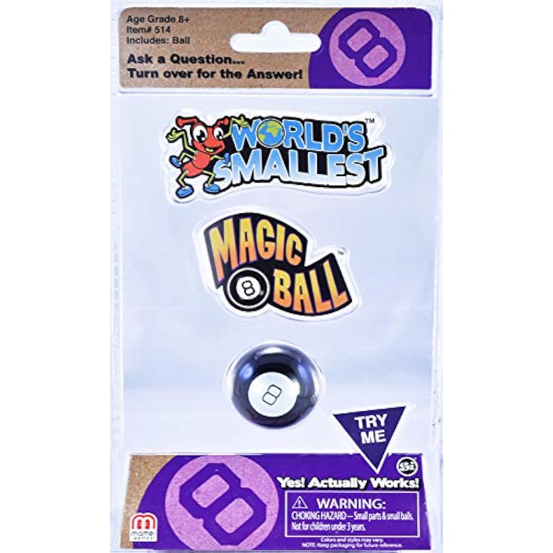 Worlds Smallest Magic 8 Ball - Miniature Version of the Classic Fortune Teller Toy. Fully Playable and Accurate to the Original - Includes 10 Positive, Negative, and Neutral Answers,SI514