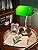 FIRVRE Bankers Office Desk Lamp, Vintage Green Glass Table Lamp with Brass Base, Classic Retro Light with Wireless Charging&USB Port