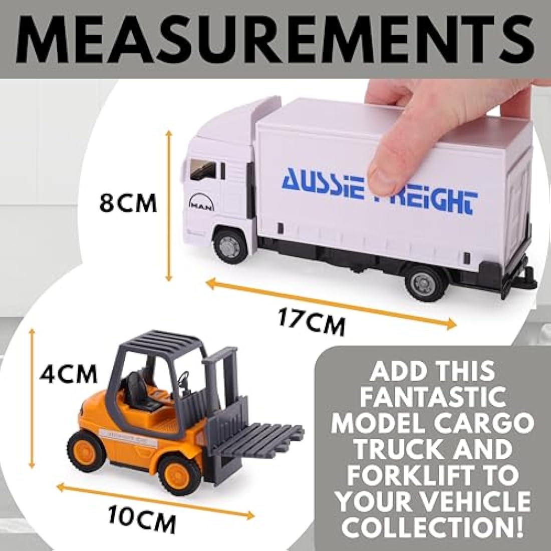 Toyland® Metal Load and Go Vehicle Set - Scania Cargo Truck with Forklift and Pallet - Transport Vehicle Toys - Toys for Boys (White)