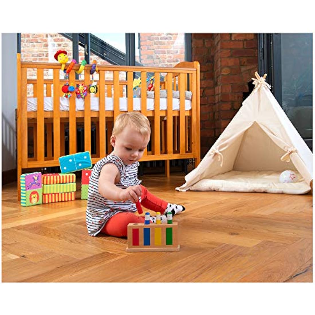 Galt Pop-Up Toy - Colourful Wooden Sensory Toy for Boys and Girls -Early Learning Cause and Effect Toy for Colour Recognition and Motor Skills Development - First Birthday Gift for Ages 12 Months Plus