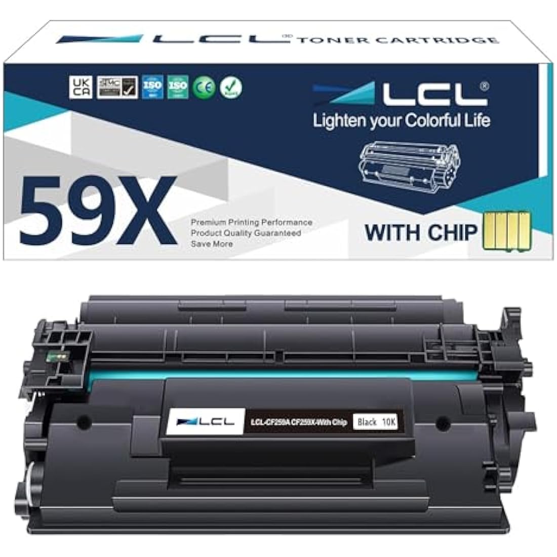 LCL Compatible Toner Cartridge (With CHIP) 59A 59X CF259A CF259X (1PK Black) Replacement for HP LaserJet Pro M404 M404dw M404dn M404n LaserJet Pro M428 M428dw M428fdw M428fdn Pro M304 M428M