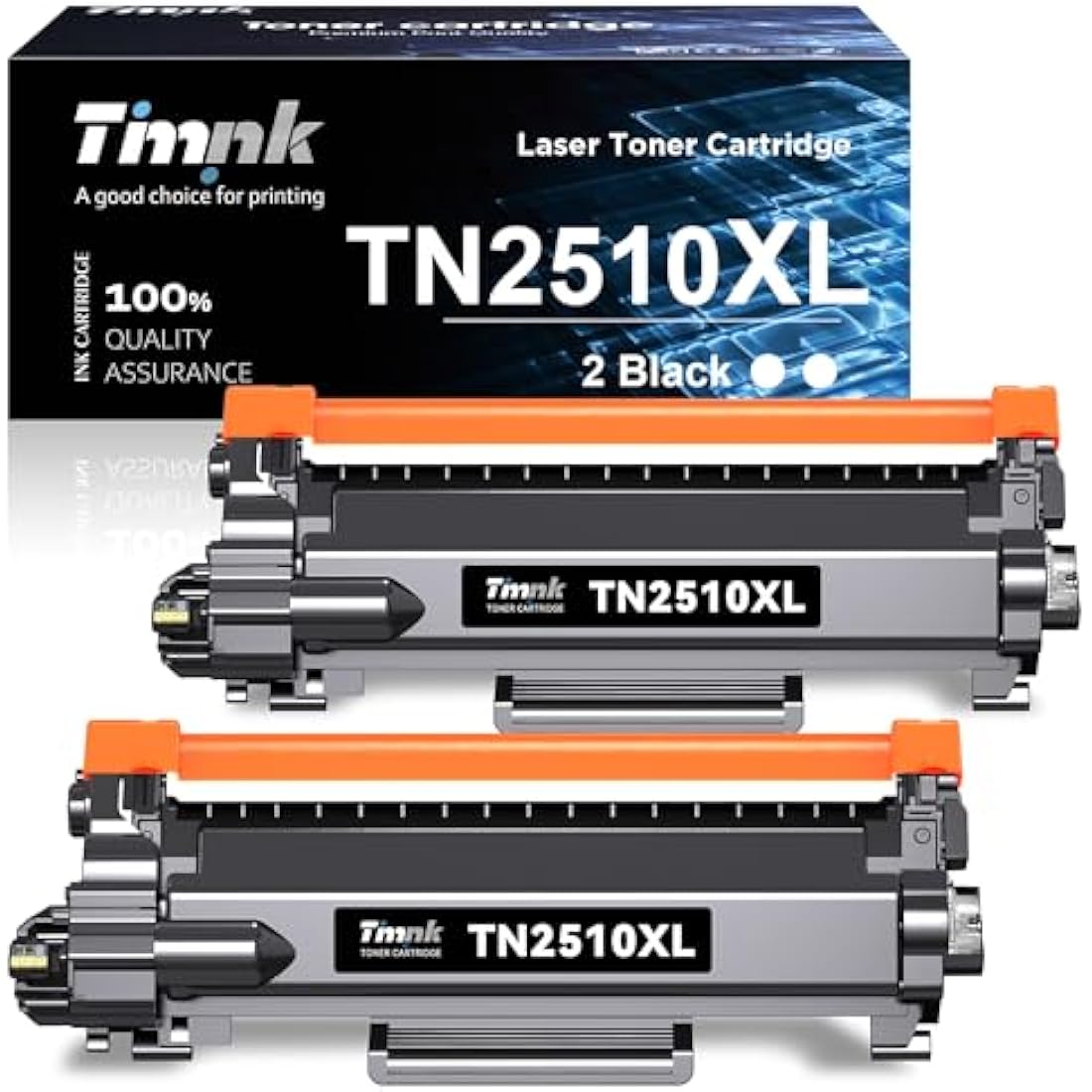 Timink TN2510 TN2510XL Toner Compatible with Brother TN-2510 TN 2510XL for Brother HL-L2400DWE DCP-L2665DW DCP-L2627DWE MFC-L2835DW MFC-L2827DWXL DCP-L2627DW DCP-L2627DWXL MFC-L2860DWE (2 Black)