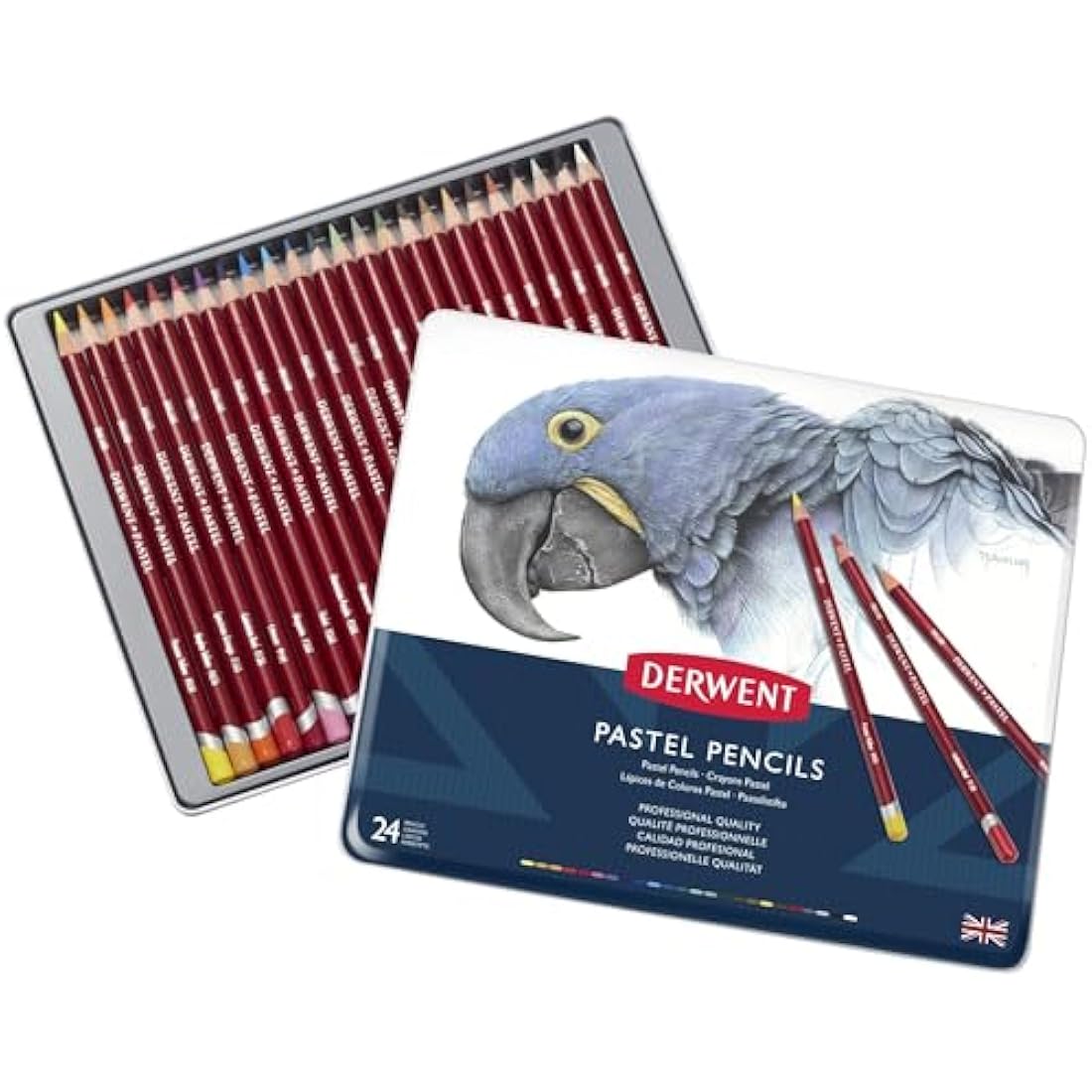 Derwent Pastel Pencils, Drawing & Writing, Set Of 24, Ideal For Blending & Colouring, Professional Quality, 32992