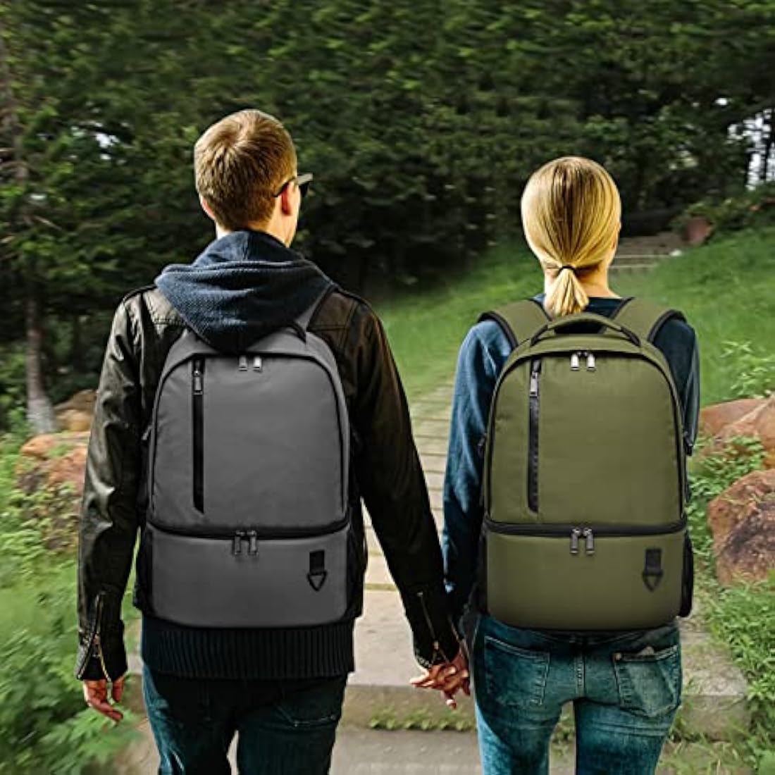 TUGUAN Insulated Cooler Backpack 28L Leakproof Cool Bag Rucksack Double Deck Bottom Thermal Compartment Picnic Backpack for Lunch, Beach, Camping