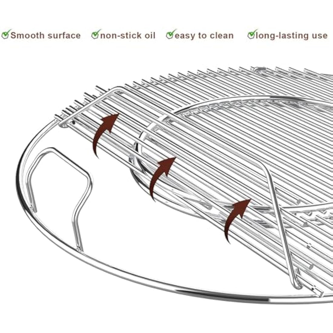 GFTIME Hinged Round Cooking Grate Grill Replacement Parts for Weber 57cm Charcoal grills Spare Parts Gourmet Chrome plated For Weber 8835, One-Touch, Performer, Bar-B-Kettle and Master-Touch