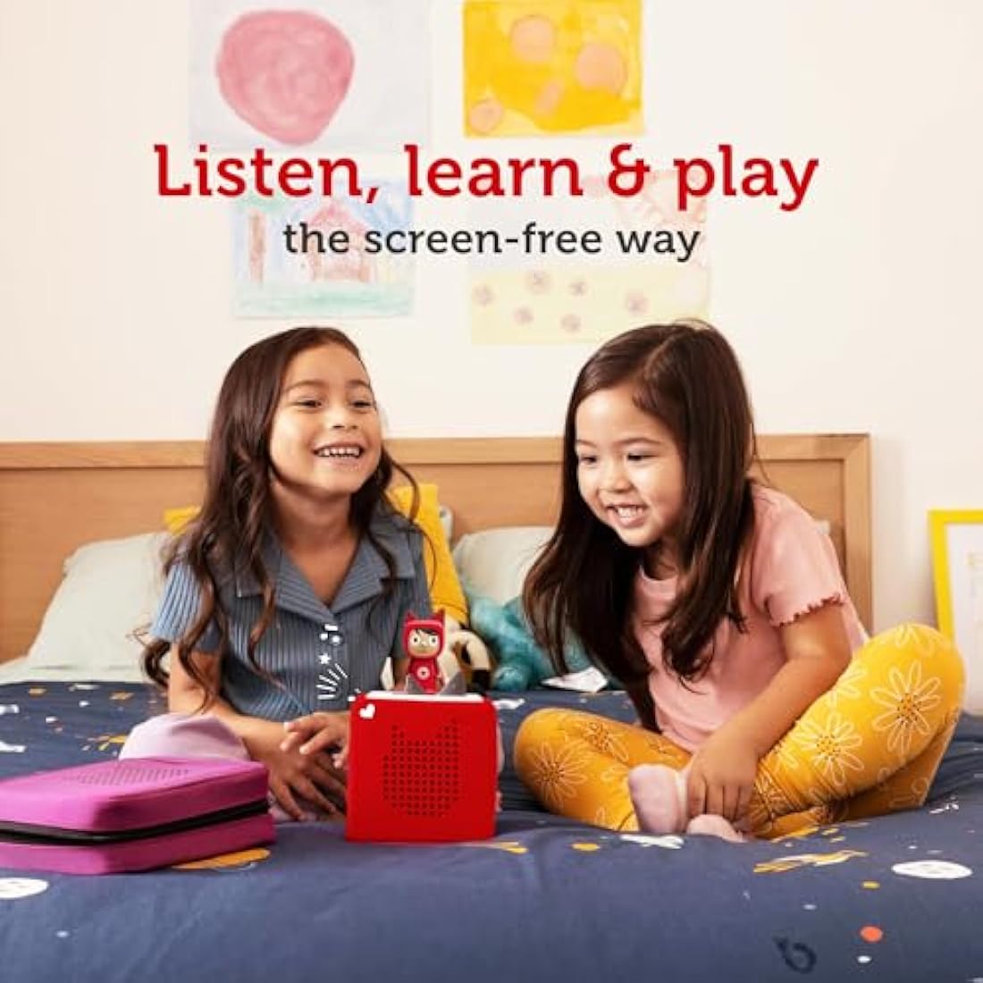 tonies Toniebox Wireless Musical Storybox Starter Set, including 1 Creative, Red