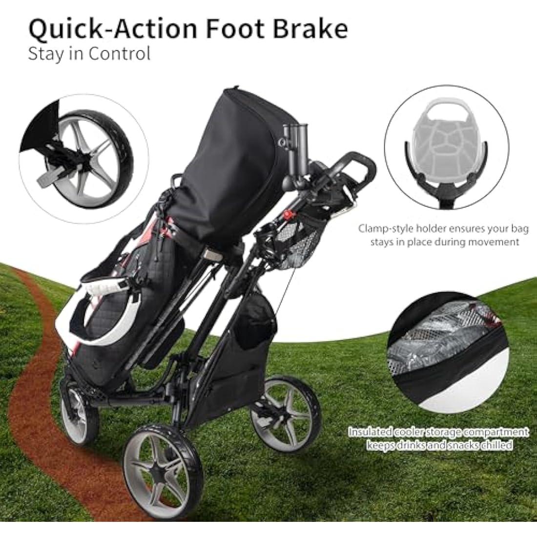 Caddytek Unisex Caddylite One - Swivel V8 Golf Push Cart Trolley, Blue