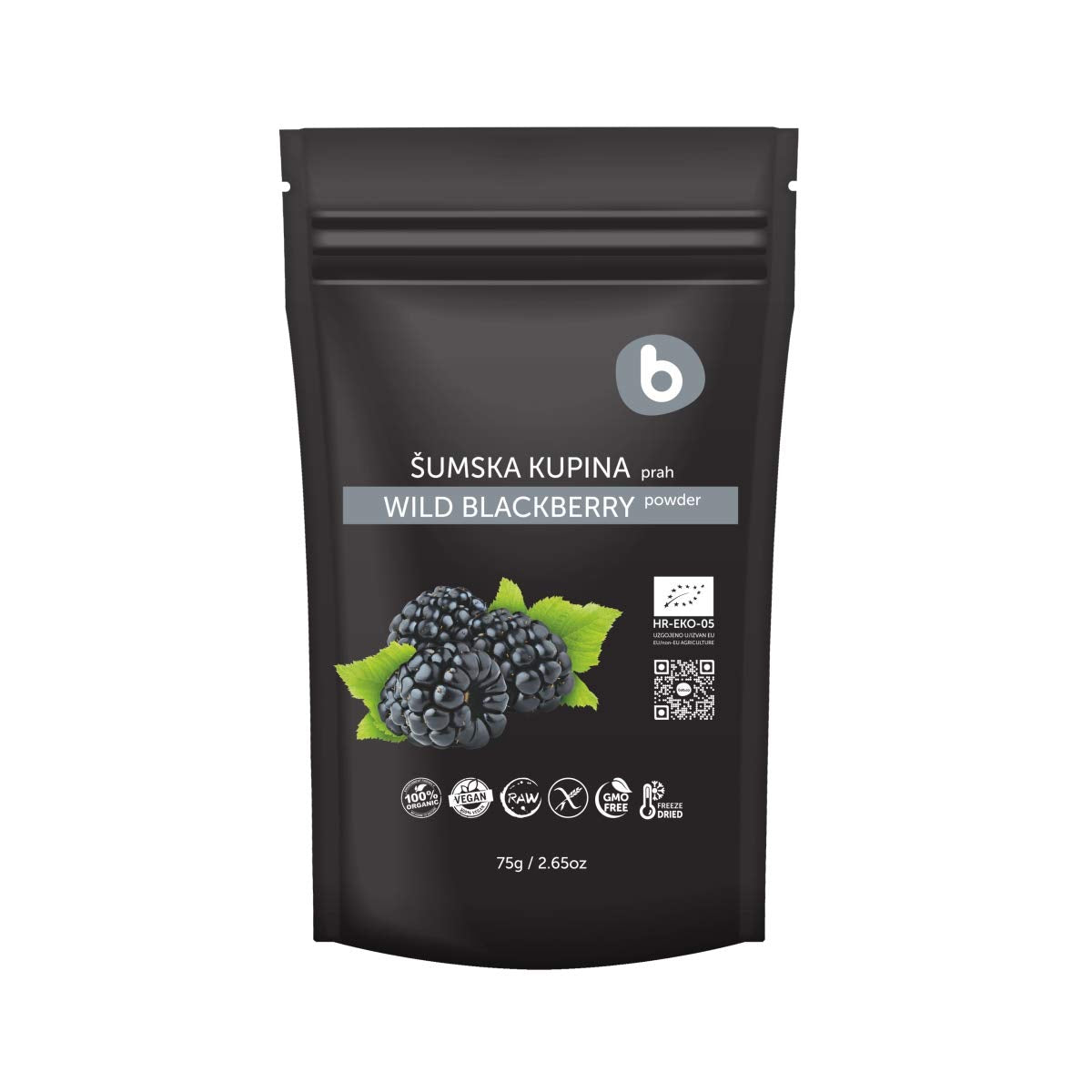 Bobica's Premium European Organic Freeze Dried Wild BlackBerry Powder | from Frozen Blackberries | Antioxidant Superfood | Non-GMO, Gluten-Free, Raw |