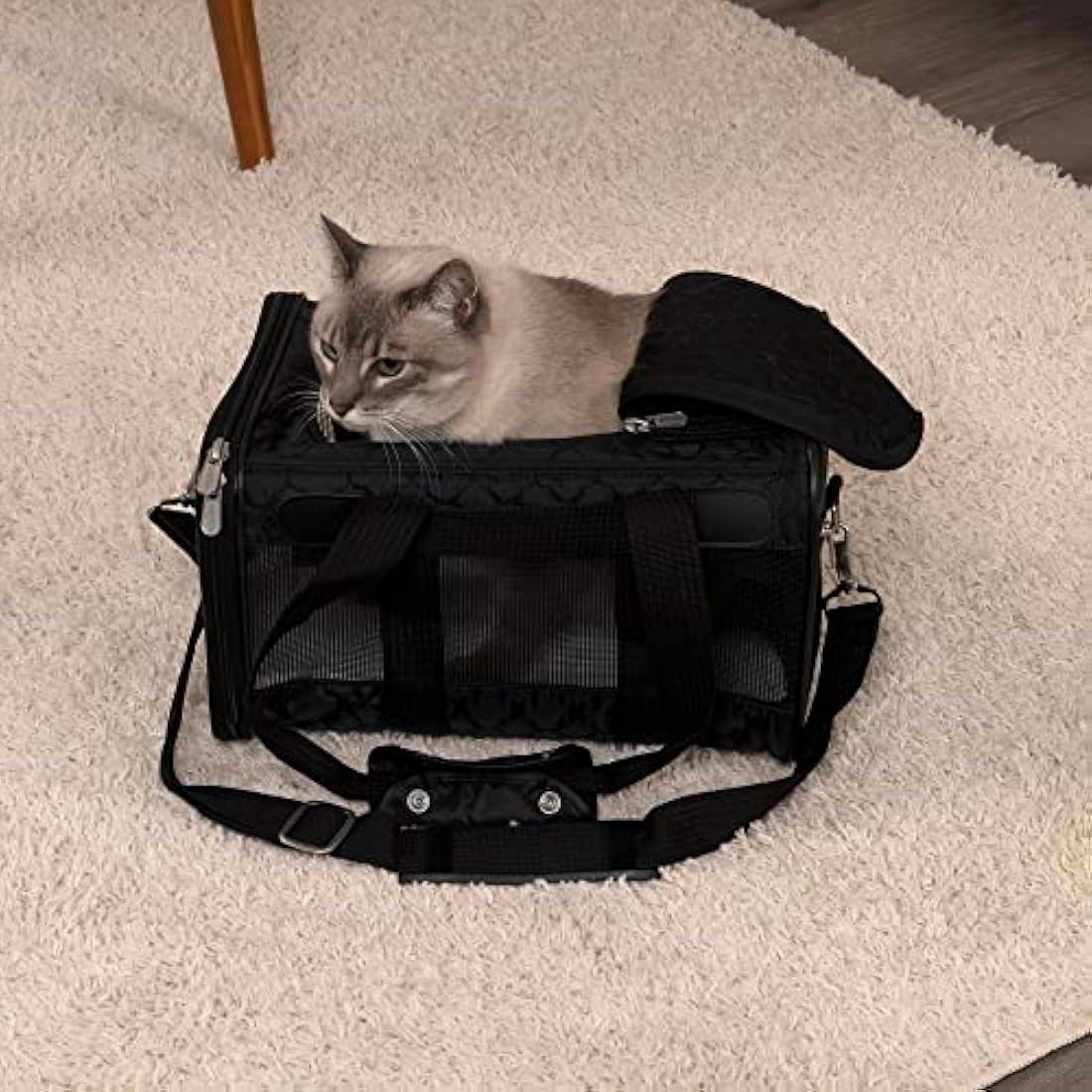Sherpa Original Deluxe Travel Pet Carrier, Airline Approved & Guaranteed On Board - Black Lattice, Small