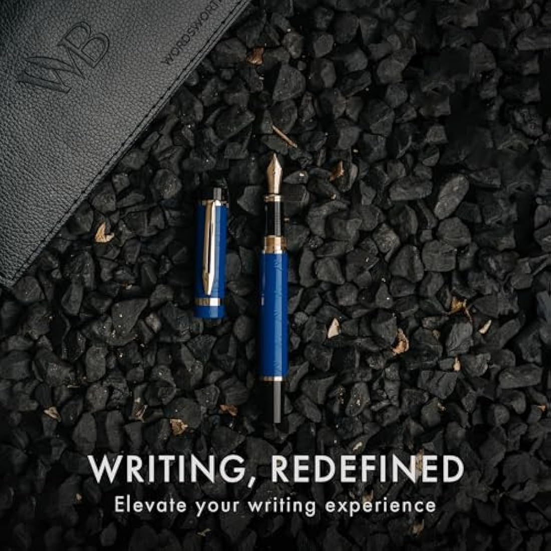 Wordsworth & Black Primori Fountain Pen Set [Blue Gold]; Extra Fine Nib, Gift Case, 24 Ink Cartridges, Refill Converter, Manual; Journaling, Calligraphy, Smooth Writing Pens; Left and Right Handed