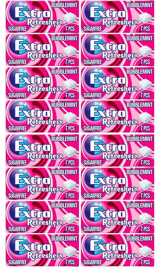 16 x Wrigley's Extra Refreshers Bubblerrint 7Pc