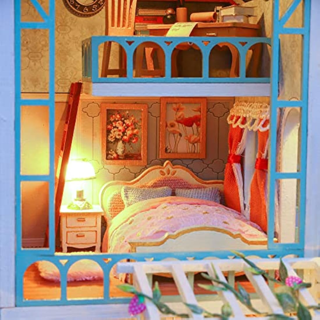 Cuteefun DIY Miniature Dolls House Kit for Adults to Build DIY Mini House Kit with Furniture Music, Make Your Own Craft House Model Father's Day(Happy Jungle Resort)