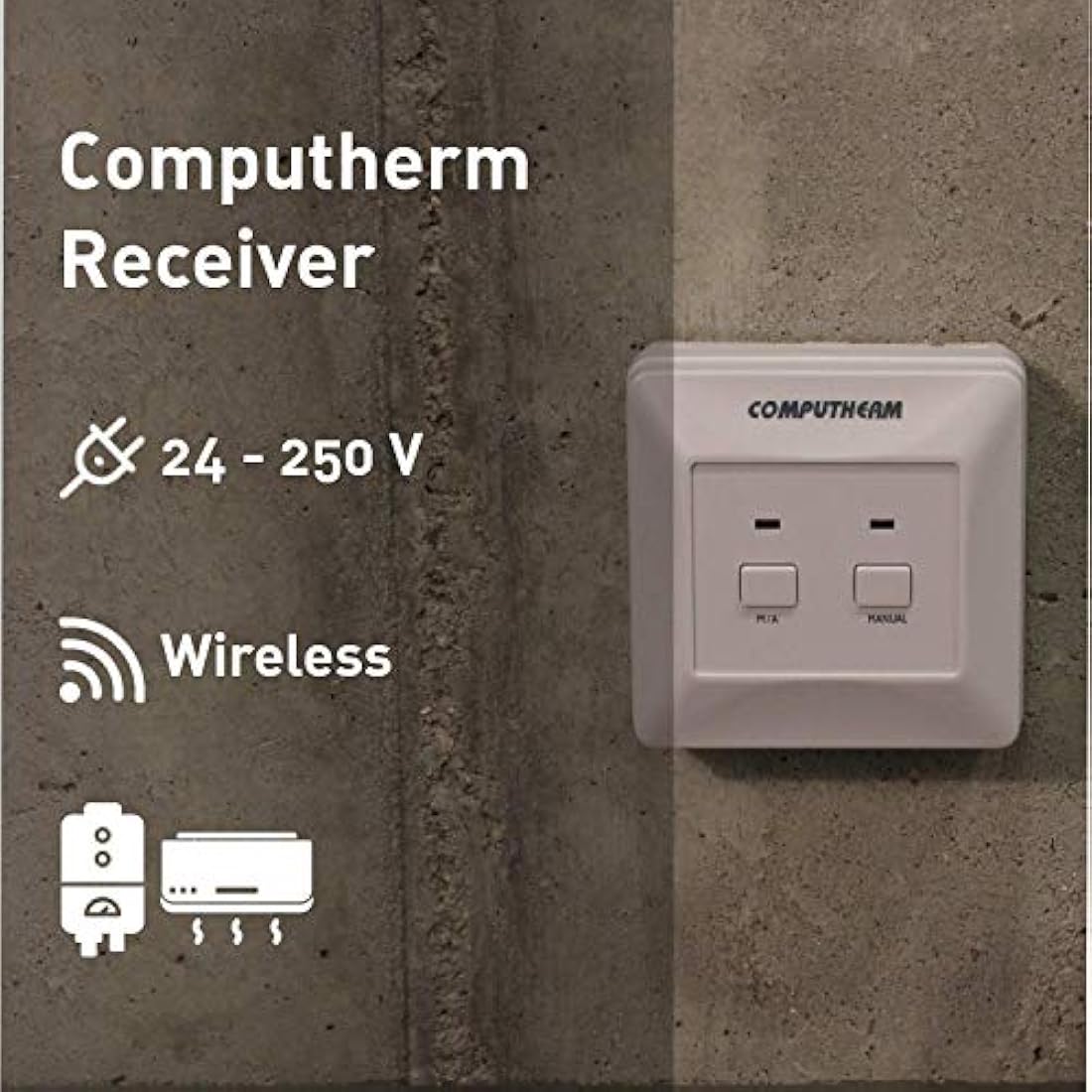 COMPUTHERM Q7RF Wireless Programmable Room Thermostat, Temperature Thermometer, Portable Thermostat, Economy & Comfort Mode