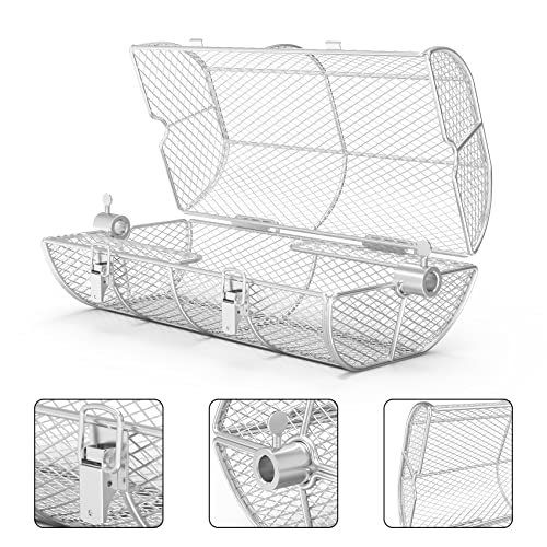 Onlyfire BRK-6039 Stainless Steel Universal Rotisserie Grill Peanut Beans French Fries Basket Fits for Any Gas Grill