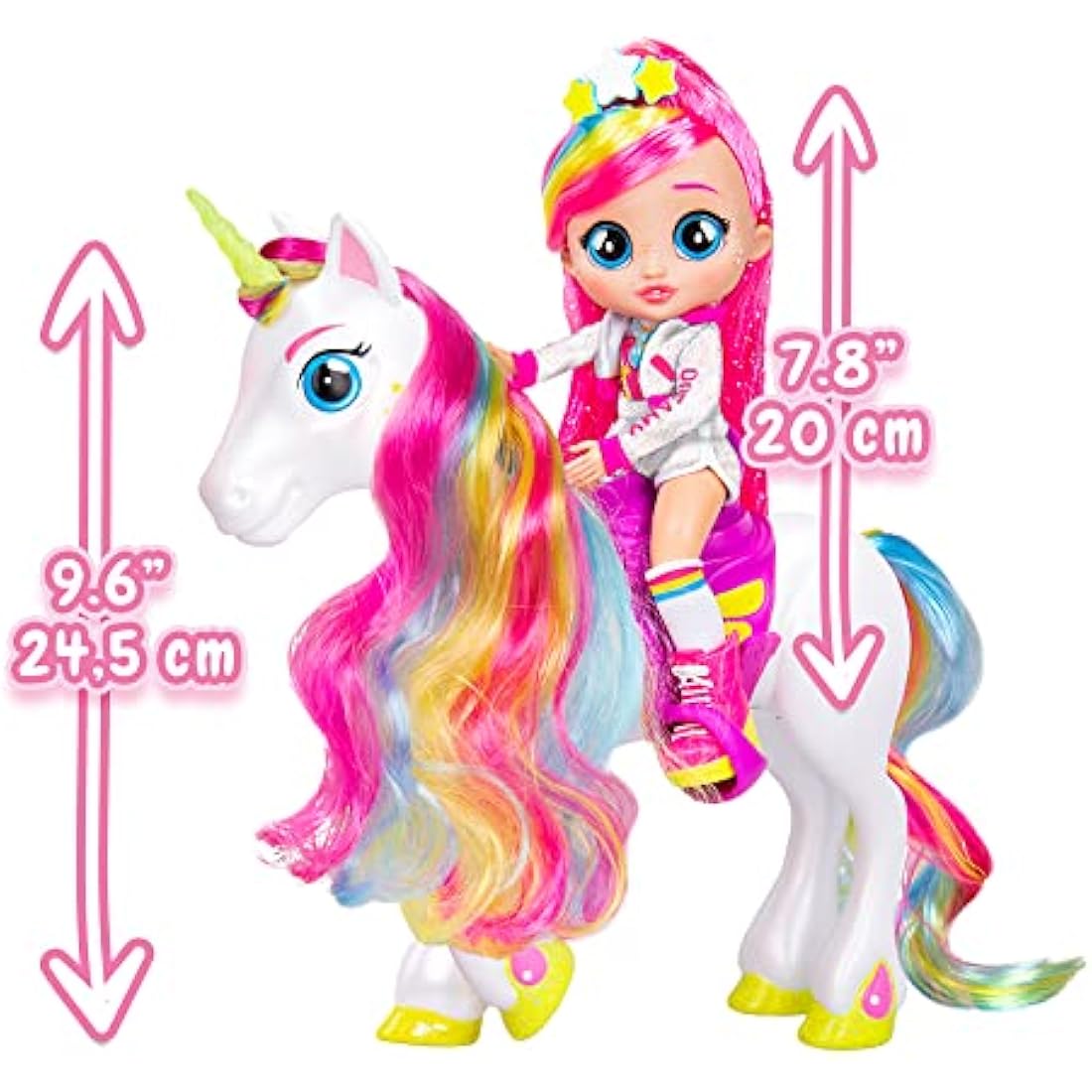 BFF BY CRY BABIES Dreamy & Rym - Deluxe Pack Includes the exclusive articulated Dreamy doll and her unicorn Rym-Gift Toy for Girls and Boys +3 Years