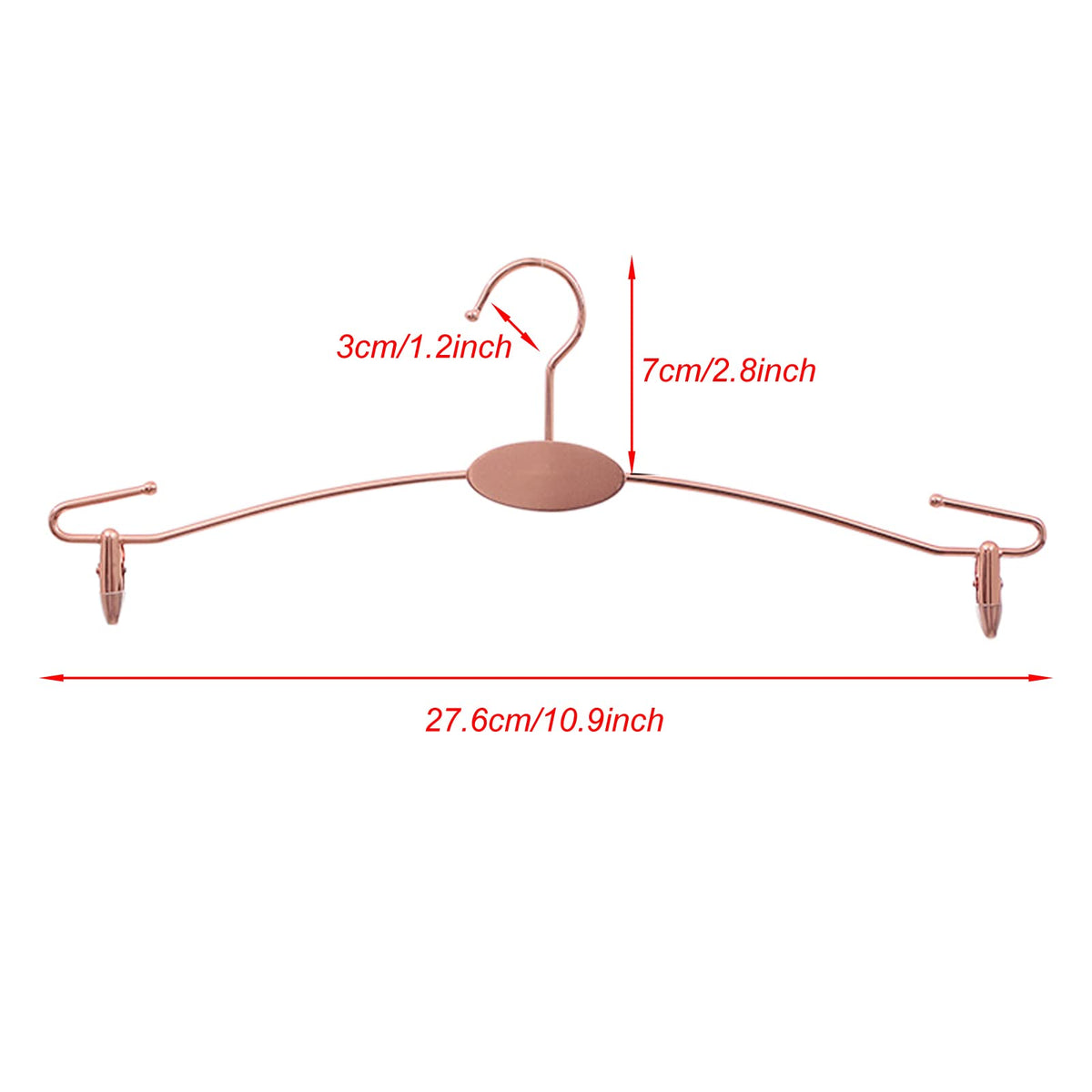 SUNTRADE Metal Underwear Bra Rack, Durable Pants Clothes Hangers with Clips,for Lingerie Shop Display, 10pcs (Rose Gold-C)