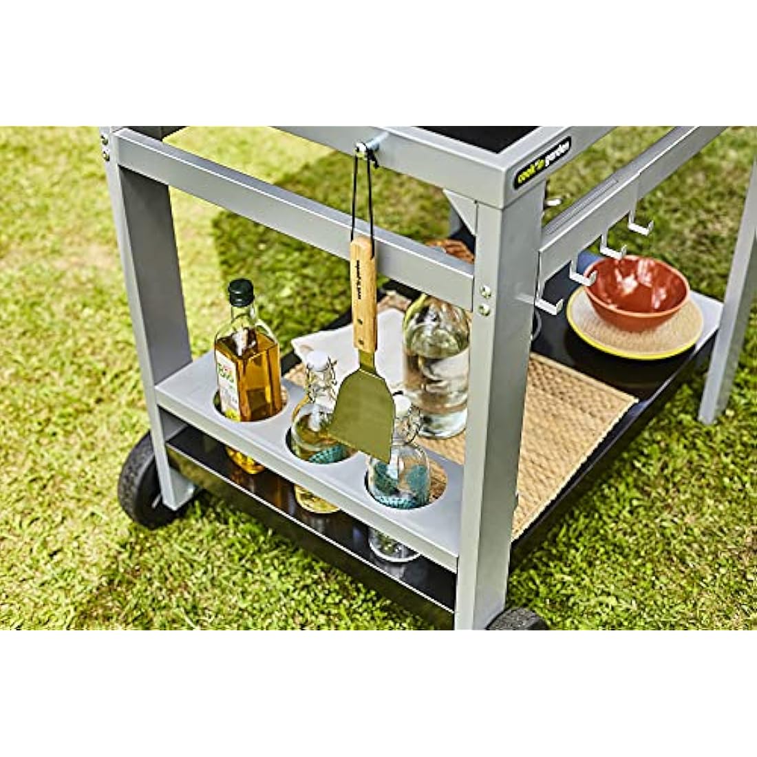Cook'in Garden Media M Barbecue/Grill Trolley, Black/Silver