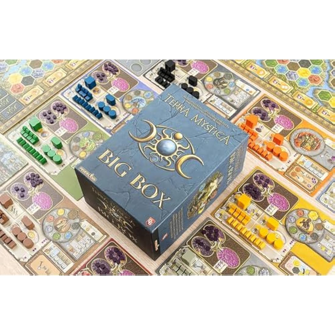 Capstone Games Terra Mystica: Big Box - Contains: Terra Mystica: Base Game, Fire & Ice Expansion, Merchants of The Seas Expansion by Automa Factory. Ages 14+, 1-5 Players, 30 Min Per Player