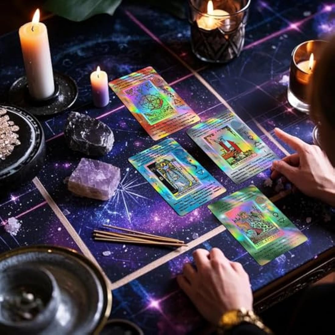Smoostart Tarot Cards for Beginners, 78 Tarot with Meanings on Them, Tarot Cards with Guide Book, Tarot Deck with Keywords