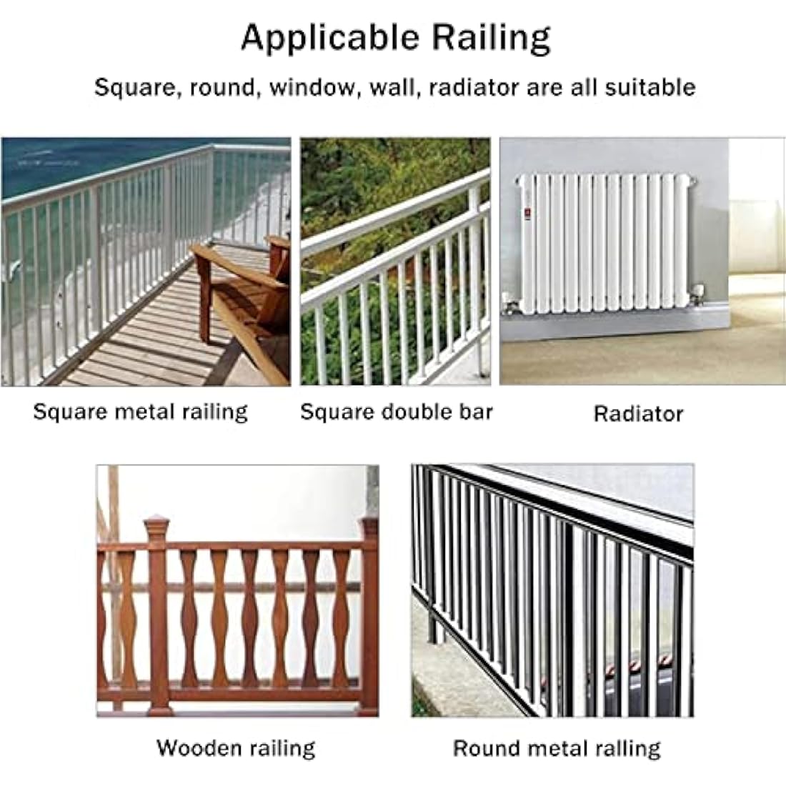 Gdmokle Balcony Hanging Table, Balcony Folding Table, Railing, Hanging Table with 5 Way Height Adjustable, Foldable Balcony Table for Patio Garden, Aluminium Profile Table (60x37 cm/23.6x14.6 inches)