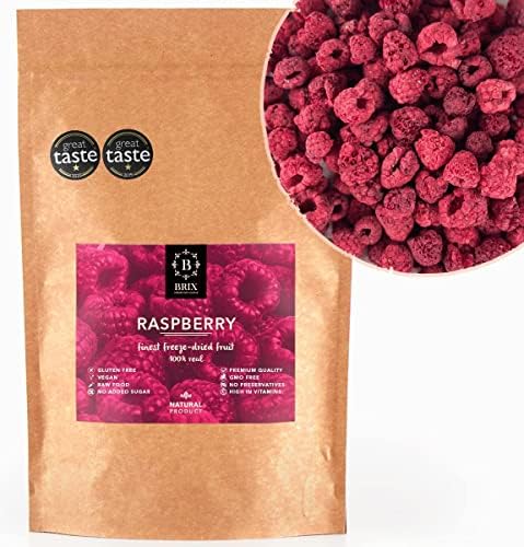 BRIX Freeze Dried Raspberry | 100% Natural Dried Whole Raspberries 400g | Great Taste Award Dried Fruit | Non-GMO, Gluten Free, Vegan & Vitamins Retained