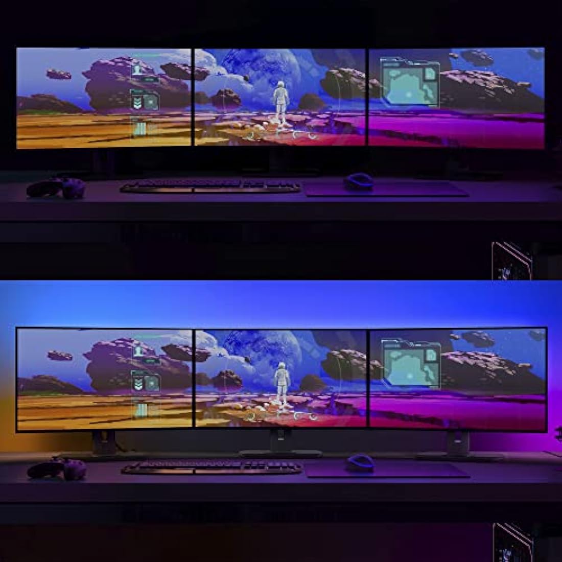 Philips Hue Play Gradient PC Lightstrip [for 3X 24-27 Inch Screens] LED Smart Lighting. Sync for Entertainment, Gaming and Media