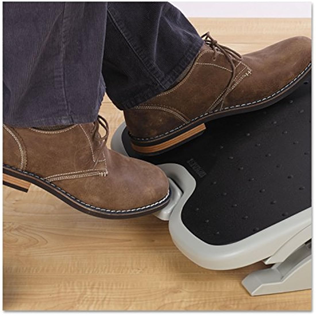 Kensington Adjustable Ergonomic Foot Rest - SoleMate Plus Under Desk Foot Rest for Improved Posture, Siatica and Orthopedic Relief - Grey (56146) , 450 x 350 mm