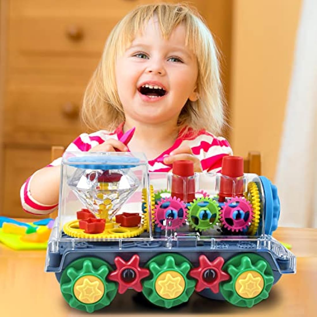 Tuko Transparent Train Gear Toys for 3+ Years Boy and Girl Gift (JY388-7)