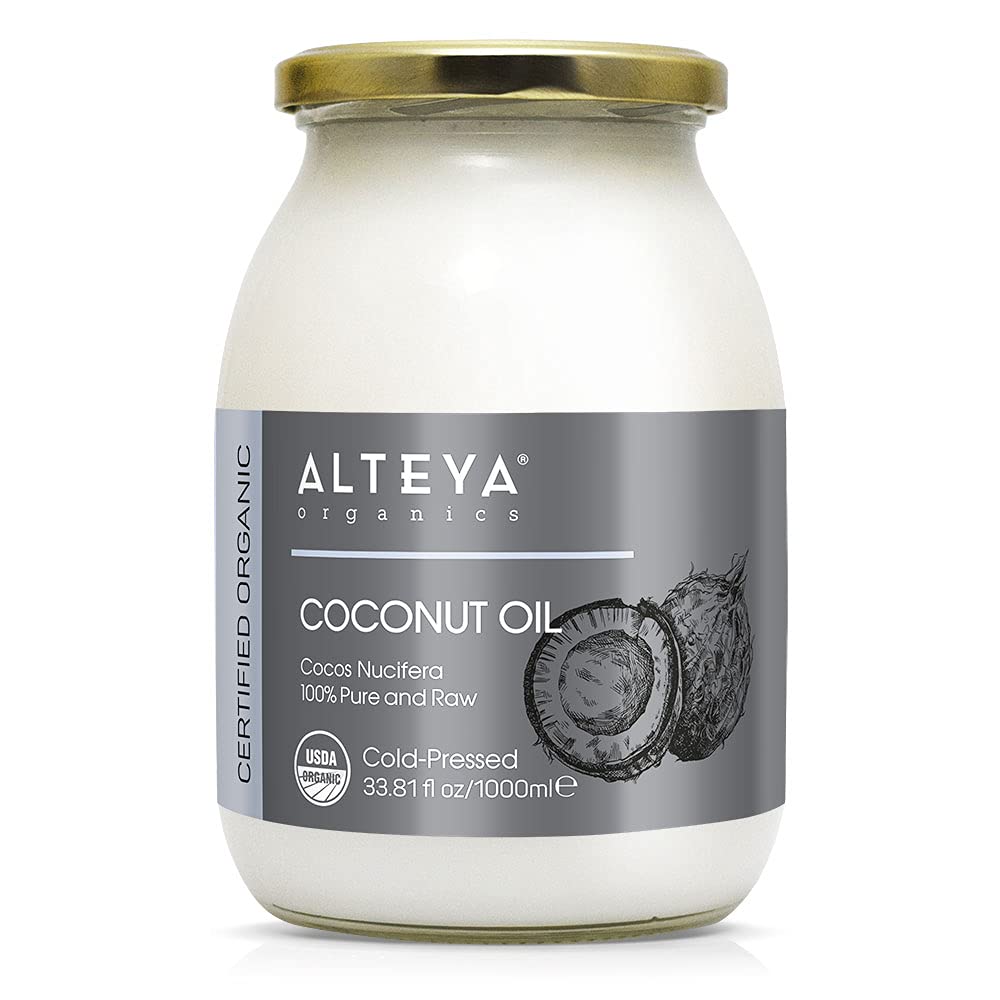 Alteya Organic Extra Virgin Coconut Oil 1000ml - 100% USDA Certified Organic Pure Natural Extra Virgin Coconut Oil (Cocos Nucifera)