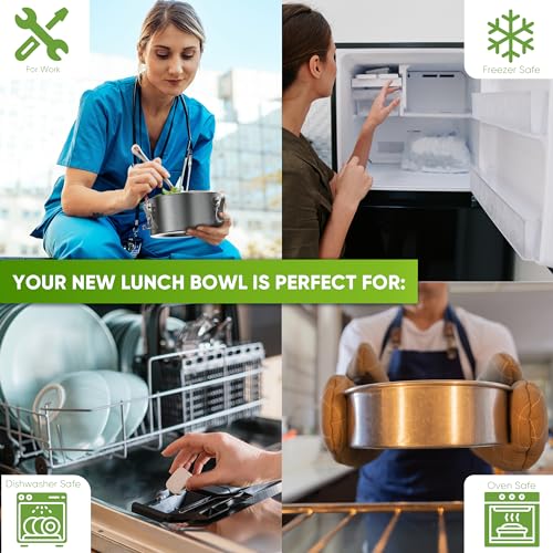 Blockhtte Stainless Steel Lunch Box, Round I 1800ml with Spork I Tiffin, Stainless Steel Food Containers Leakproof  Bento Metal Lunch Box for Adults