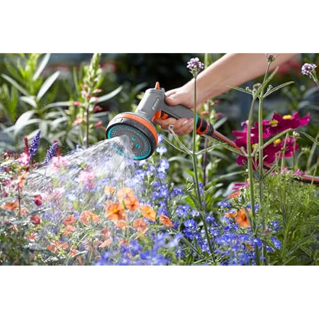 Gardena Comfort Multi Sprayer: Garden Sprayer for Watering and Cleaning, Five Spray Patterns, Lock, infinitely Adjustable Regulation, Frost Protection (18315-20)