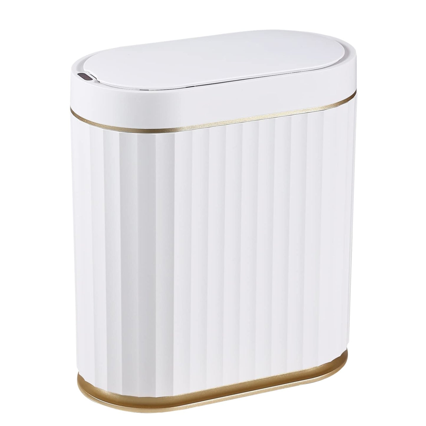 ELPHECO Bathroom Bin with Lid - Waterproof Automatic Trash Can, 2 Gallon Slimline Smart Wastebasket, 9L Narrow Motion Sensor Garbage Bin for Bedroom