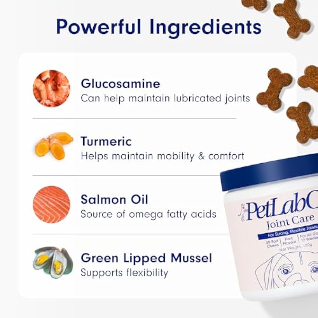 PetLab Co. Joint Care Chews – Daily Joint Supplements For Dogs - Help Promote An Active & Healthy Life - Rich In Glucosamine, Turmeric, Salmon Oil To Support Mobility & Healthy Joints