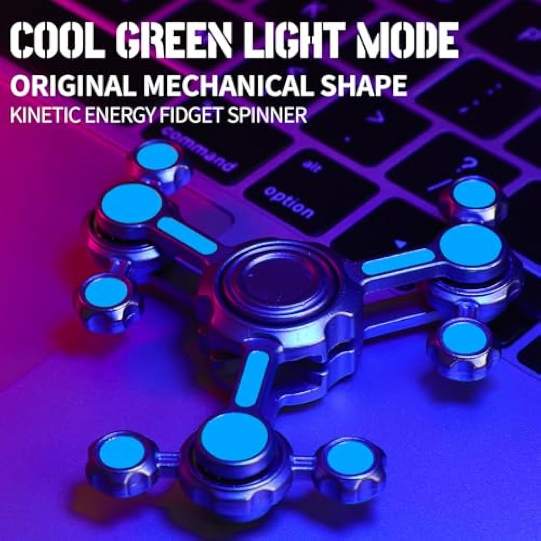 Gear Fidget Spinner Toy for Kids Adults, Light Up in The Dark Finger Gyro for 4 5 6 7 8 9 10 11 12 Years Old Boys, Stress Relief Desk Toy Novlety Cool Gadget for Boys Age 4-12