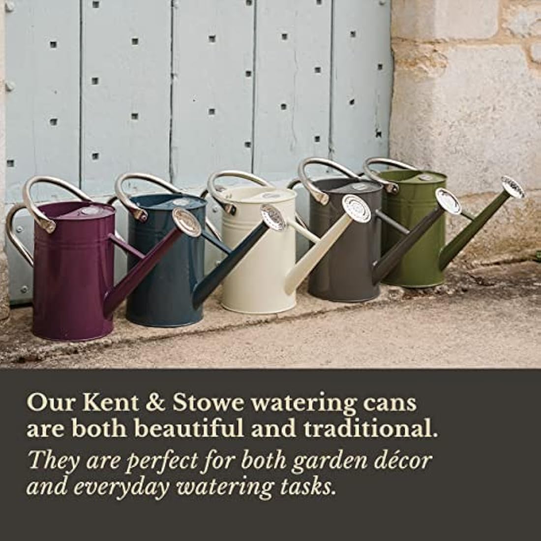 Kent & Stowe 4.5L Metal Watering Can in Deep Violet, Rust-Resistant Galvanised Watering Can with Handle and Detachable Rose, Classic All Year Round Garden Tools Made from Steel