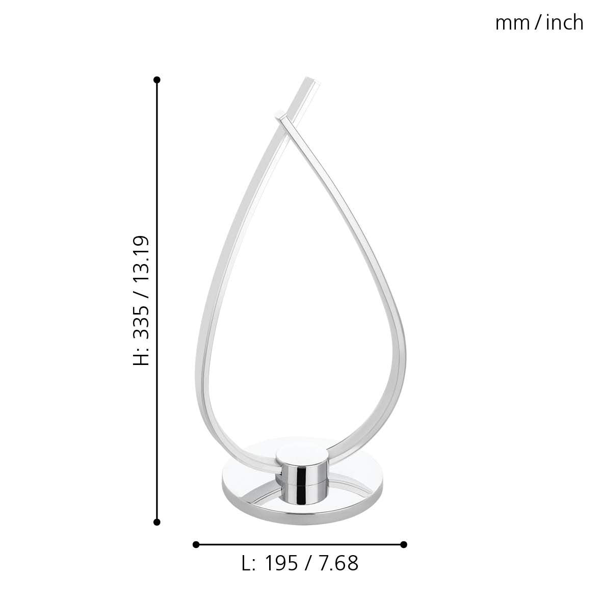 Eglo LED Bedside lamp Roncade, Side Table Light Made of Chrome-Coloured Aluminium and Plastic, Living Room Lighting with Switch