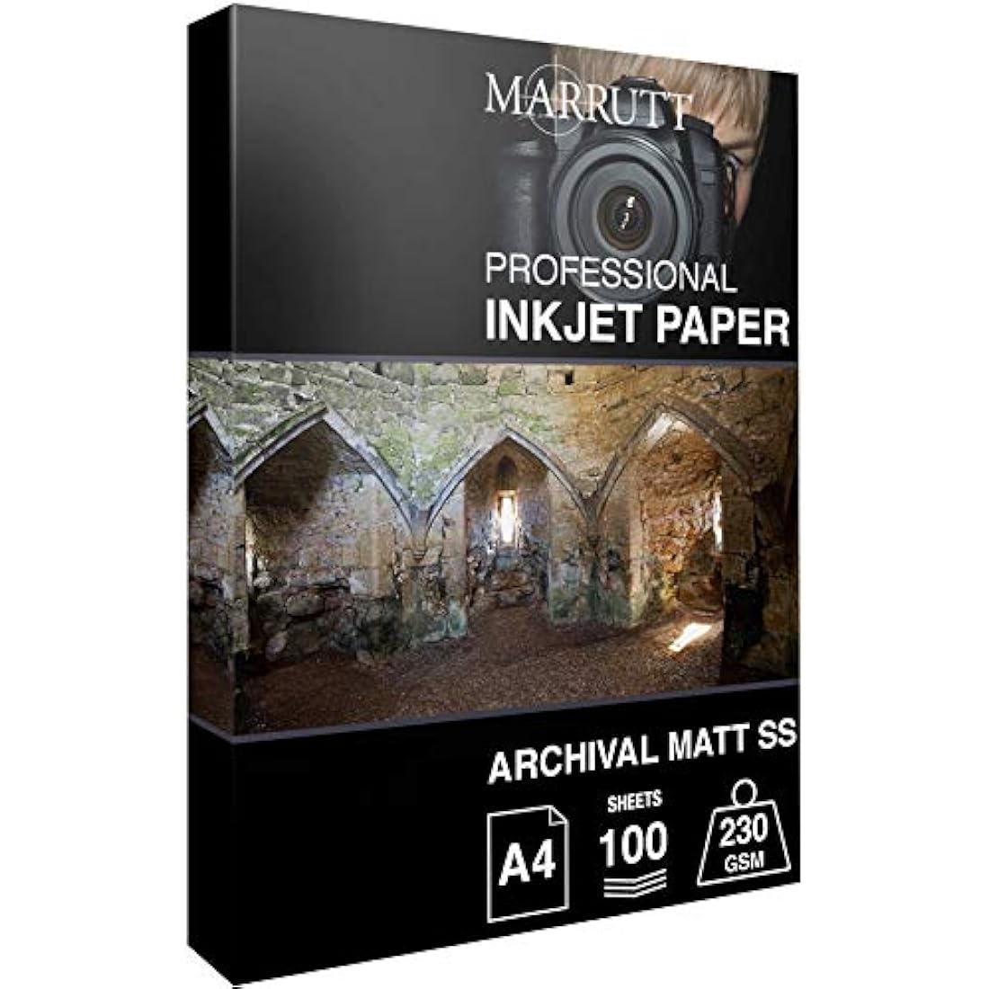 Marrutt 230gsm Archival Matt Single Sided Inkjet Photo Paper: A4-100 Sheets