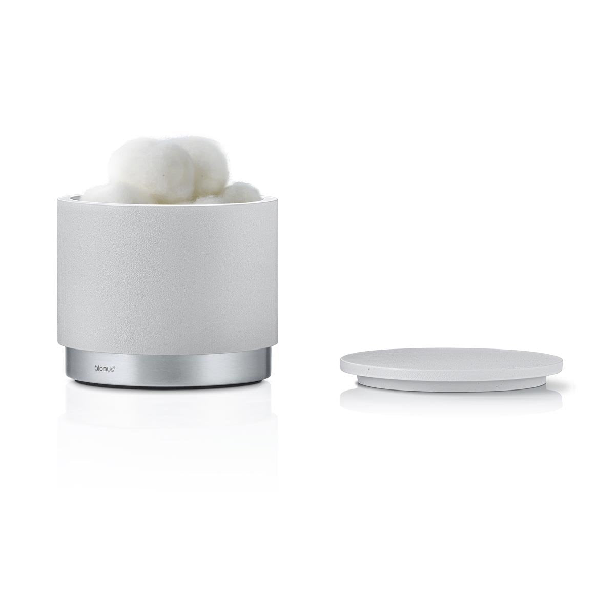 Blomus Storage container Ara with lid in moon-grey/silver, Stainless-Steel, 10 x 10 x 8.5 cm