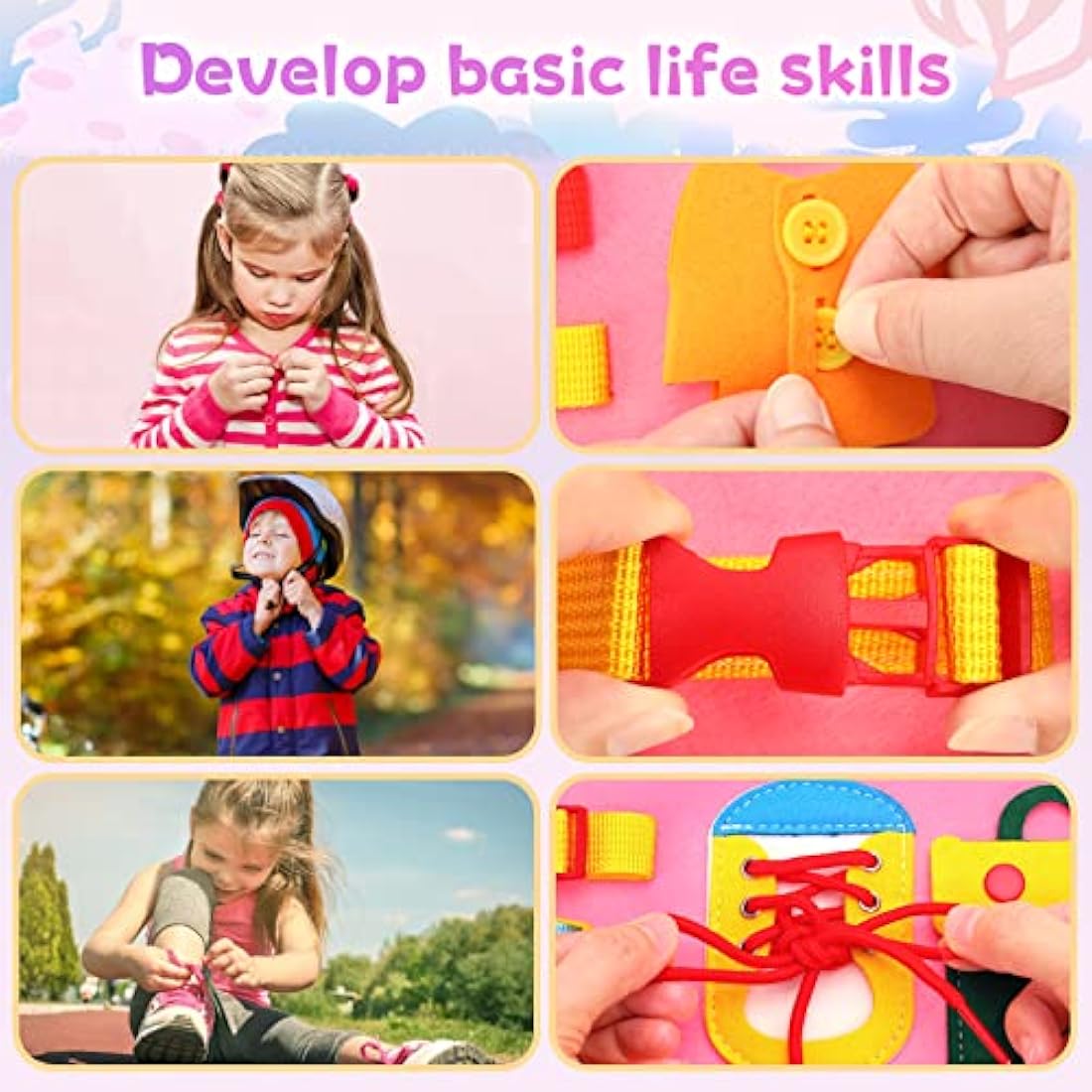 Montessori Sensory Toys for 1-2-3 Year Old Toddler - Kids Busy Board for 12-36 Month Baby Boys Girls Gift for 1-3 Baby Activity Games Learning Educational Toys for 1-4 Year Olds Gifts for 1-4 Toddlers