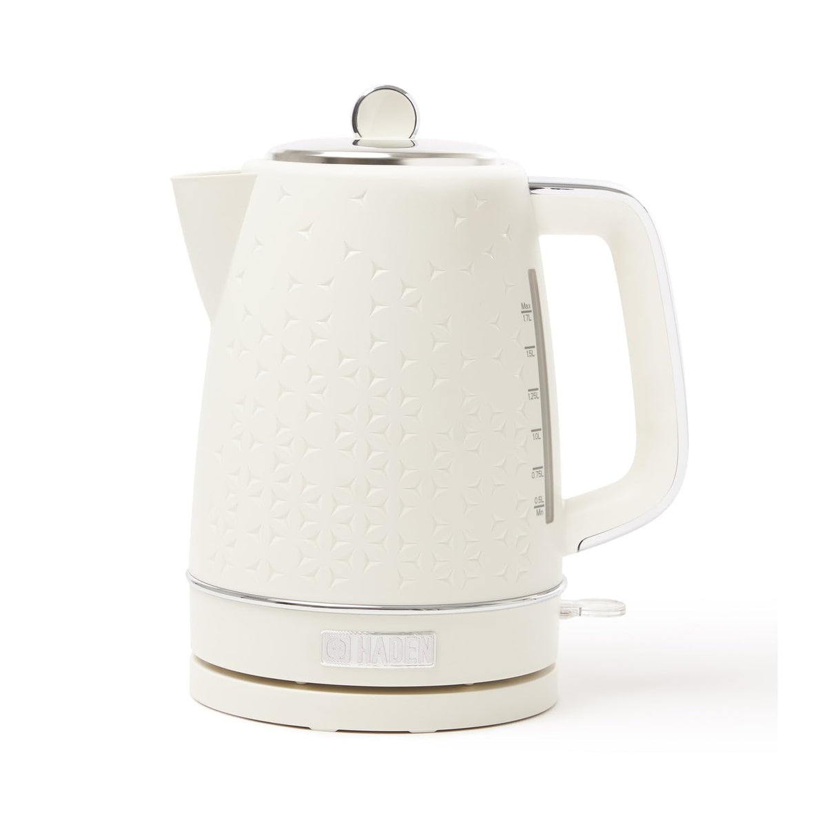 Haden Starbeck White Kettle - 1.7L Fast Boil, Quiet, Cordless Electric Kettle - 3000W, BPA Free, Ergonomic Handle, Energy-Efficient, lightweight -