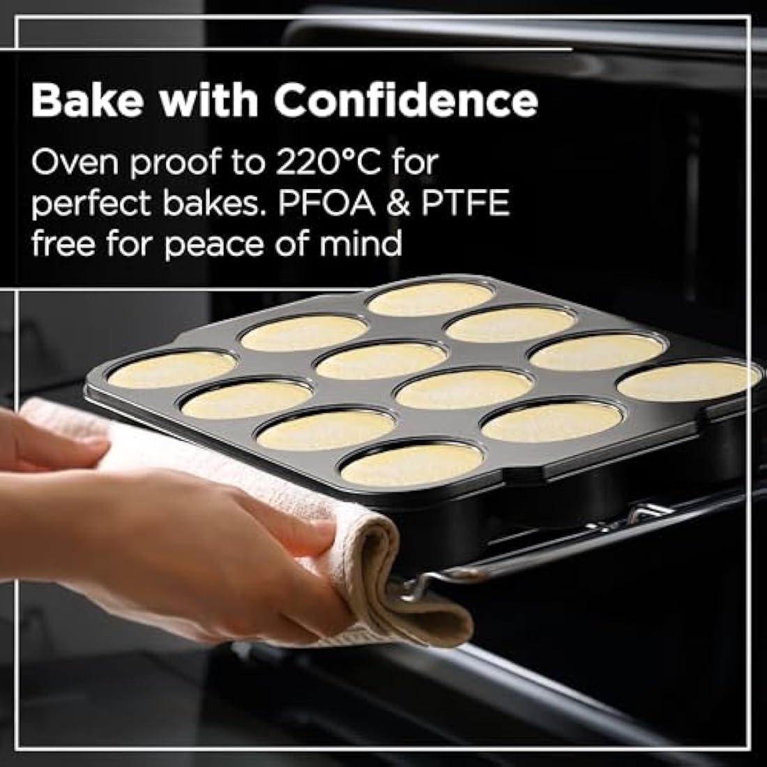 Wrenbury Mini Cheesecake Tins Removable Base - Bake with Confidence - 12 Cup Loose Based Mini Sandwich Tin Muffin Mould - Food Safe and Dishwasher Friendly 3" Cup