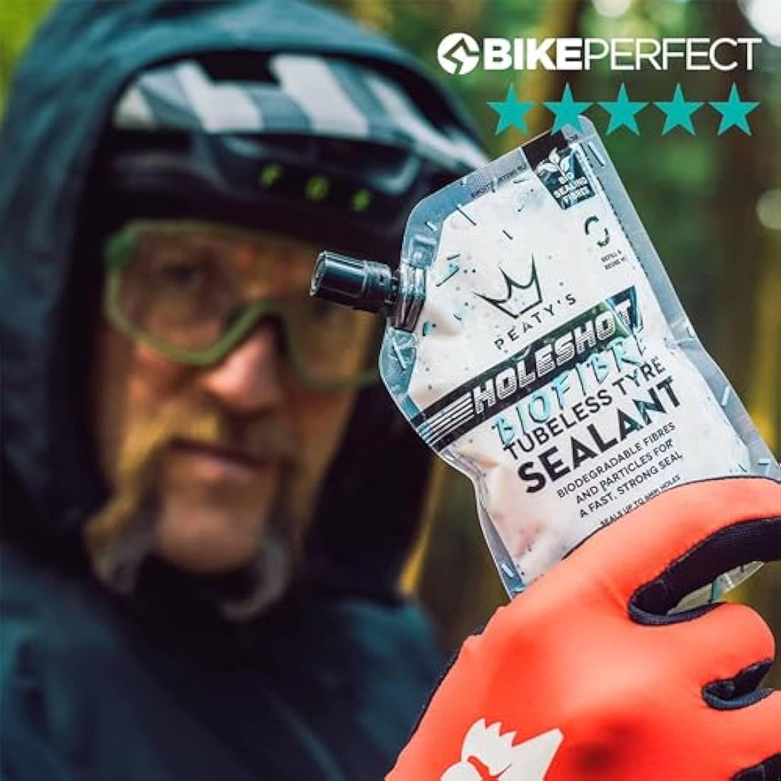 Peaty's Holeshot Biofibre Tubeless Tyre Sealant, Fast Acting Puncture Repair, Seals Up to 6mm holes for MTB, Road and Gravel Bikes, Uses Biodegradable Sealing Fibres