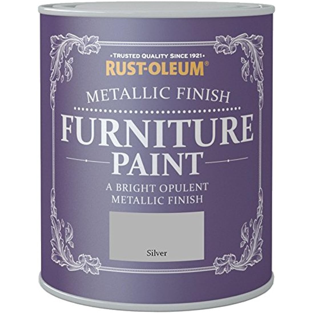 Rust-Oleum Metallic Finish Furniture Paint Silver 750ml