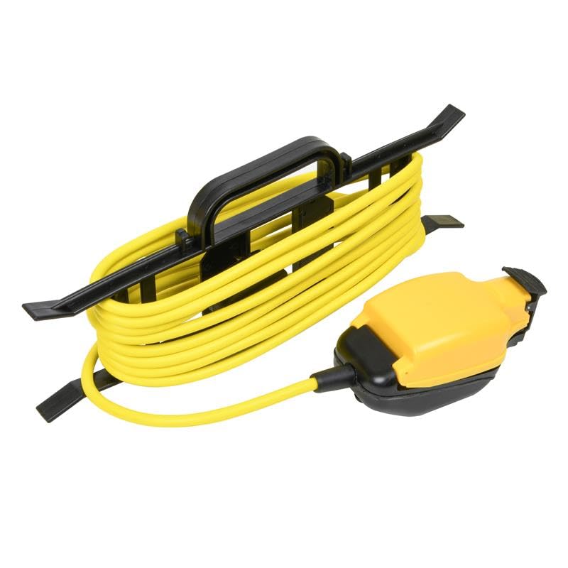 SLx Outdoor Extension Lead 5m Heavy Duty Extension Cable Single Socket Extension Lead 'H' Frame Cord Plug Thermal Cut Out for Garden, Lawn Mower,