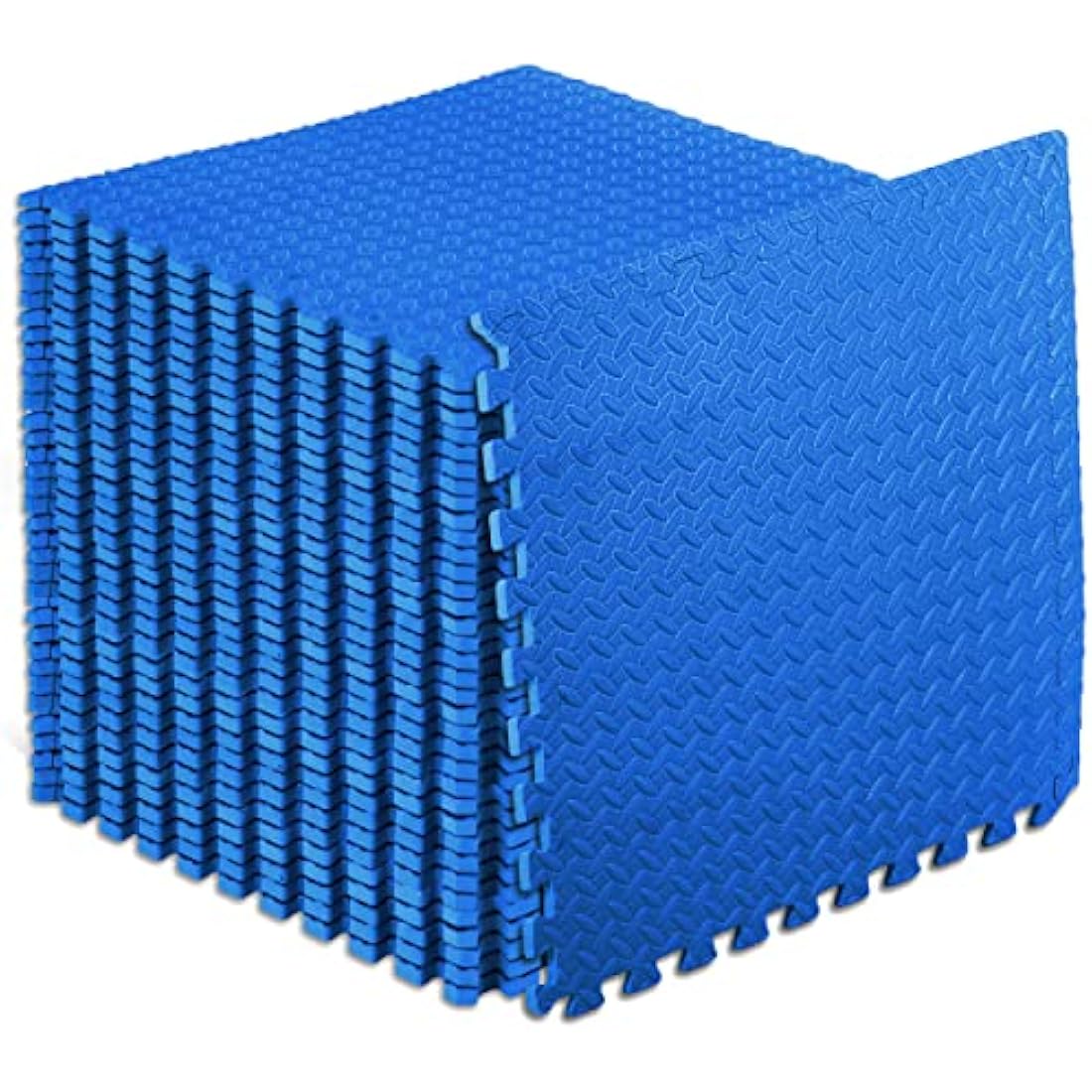 ProsourceFit Puzzle Exercise Mat ½ in, EVA Interlocking Foam Floor Tiles for Home Gym, Mat for Home Workout Equipment, Floor Padding for Kids, Blue, 24 in x 24 in x ½ in, 144 Sq Ft - 36 Tiles