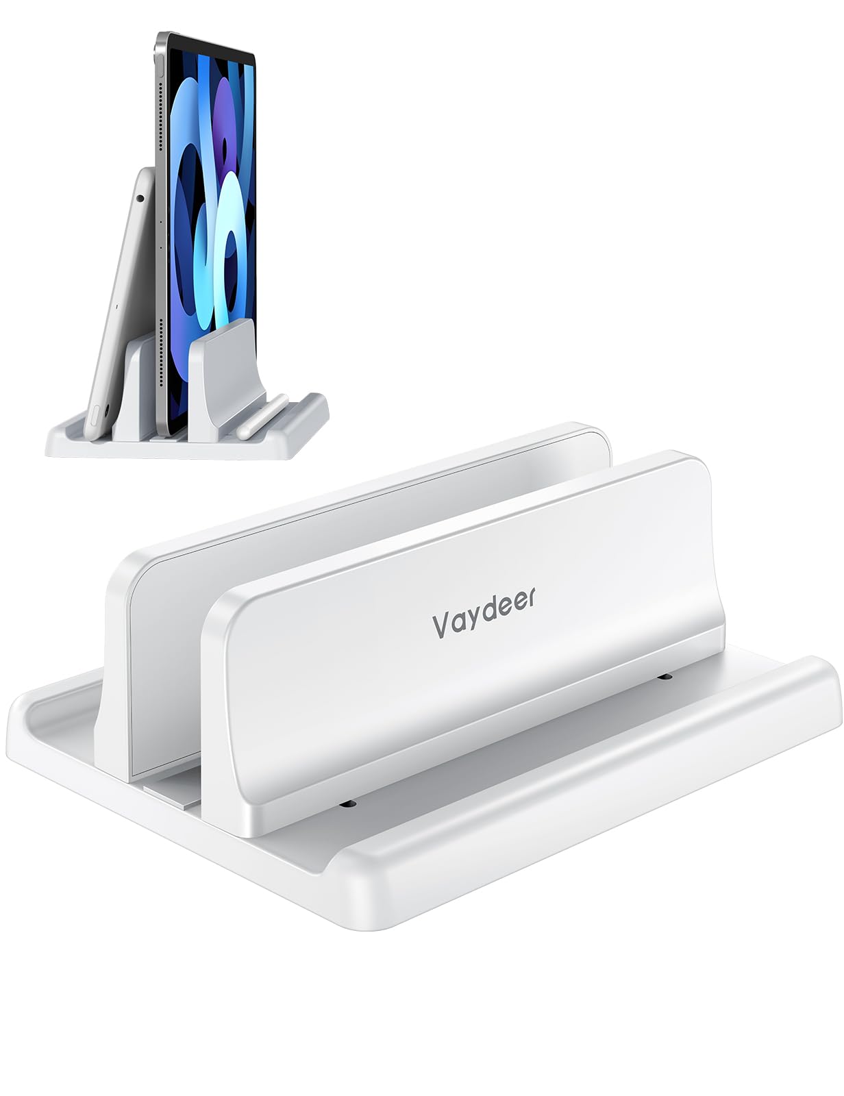 Vaydeer Vertical Laptop Stand Holder Plastic Adjustable Dock for MacBook Pro, Air, HP, Dell, Microsoft Surface, Lenovo, Up to 17.3 Inches (White)